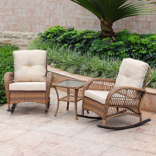 August Grove® Kaeden Rattan Wicker 2 Person Seating Group with